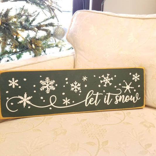 Let it snow handmade wooden home decorations 