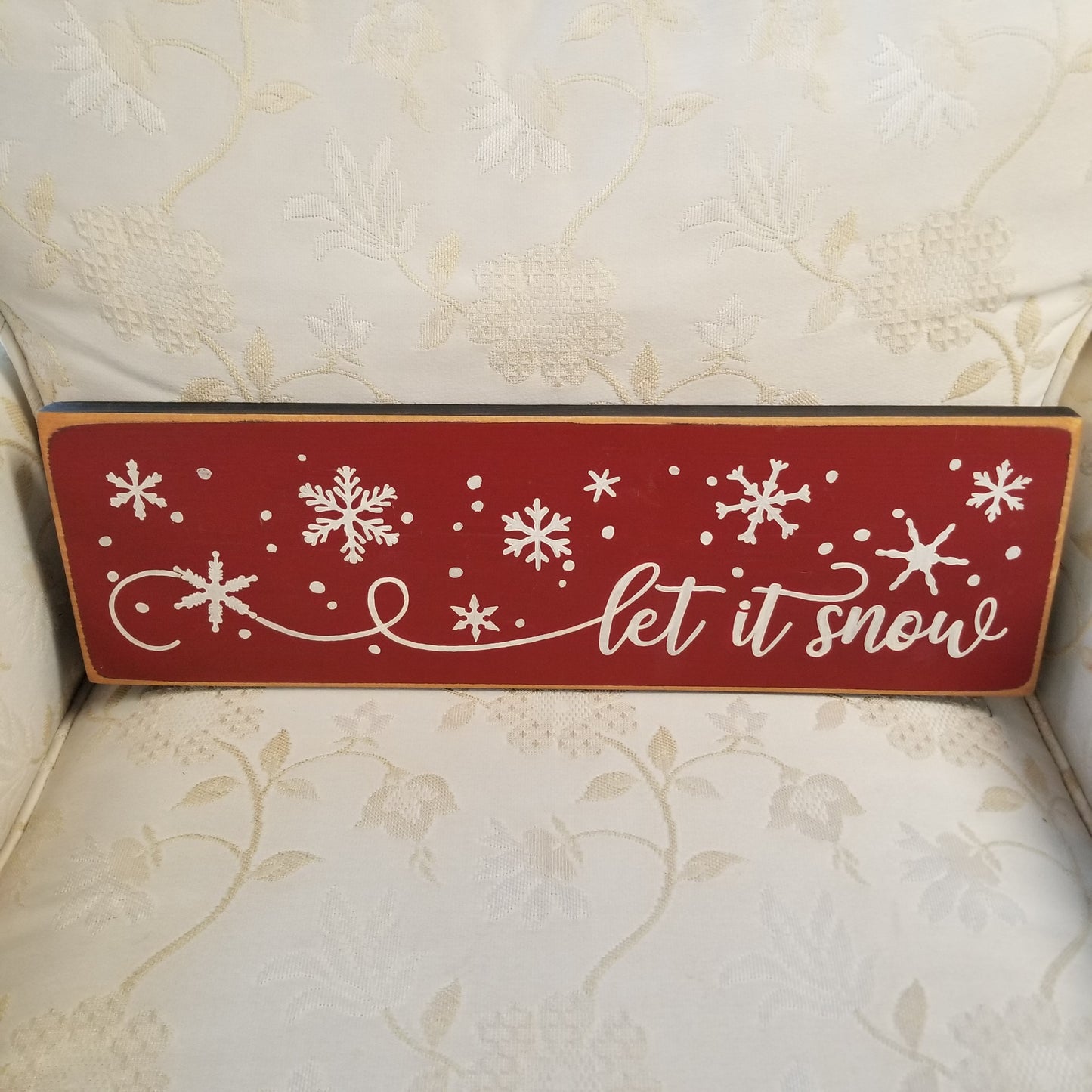 Let It Snow Rectangle Wood Sign