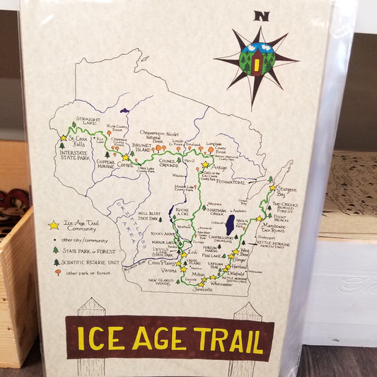 Ice age trail Wisconsin map