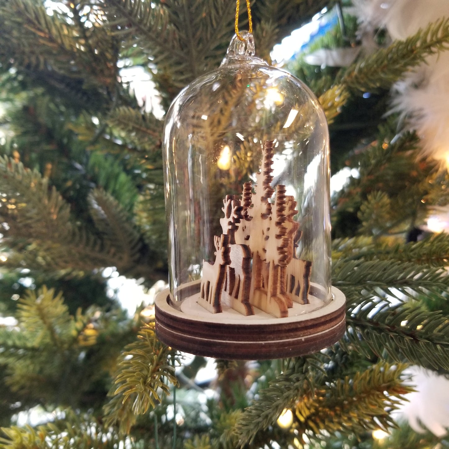 Deer tree forest ornaments 