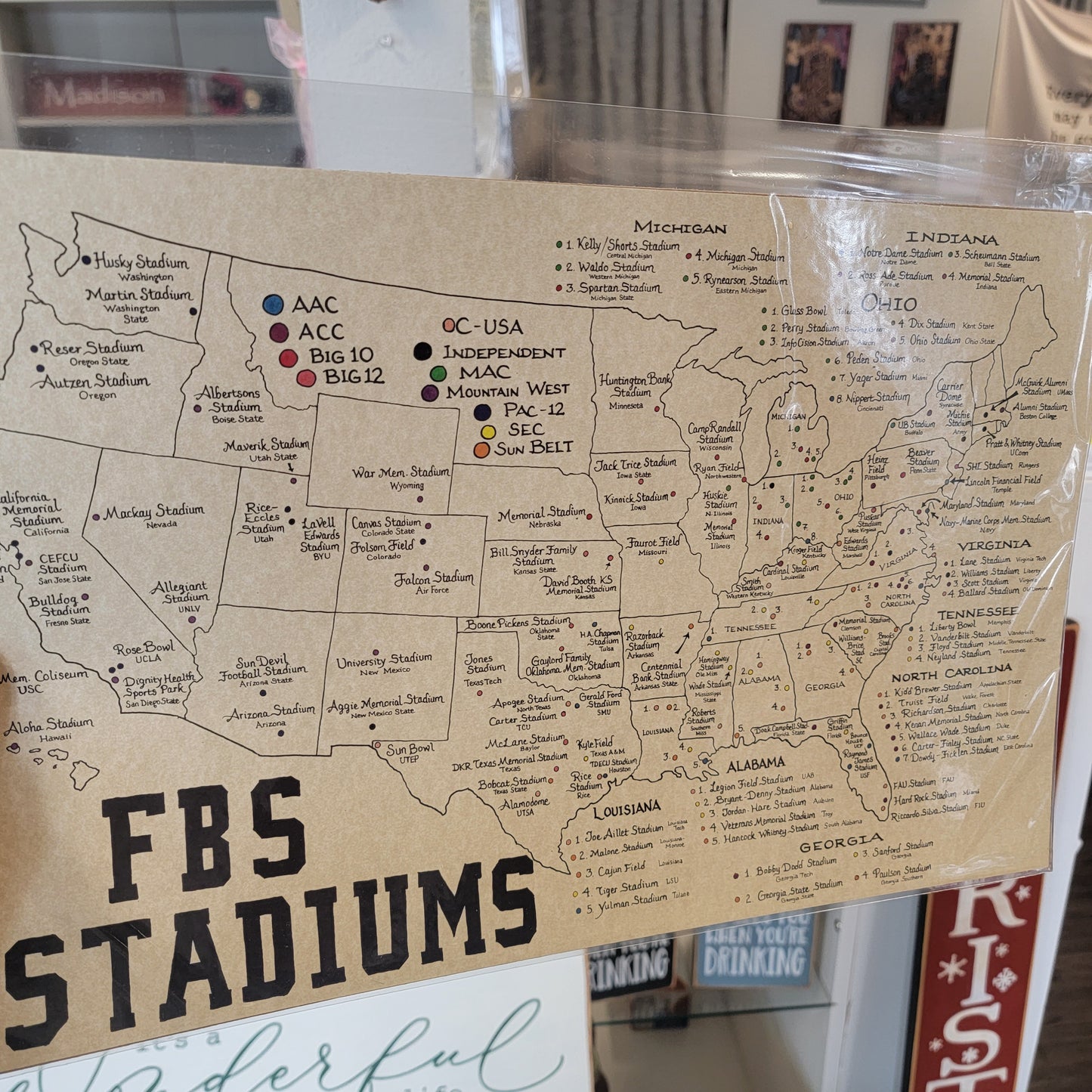 FBS Stadium Map - US