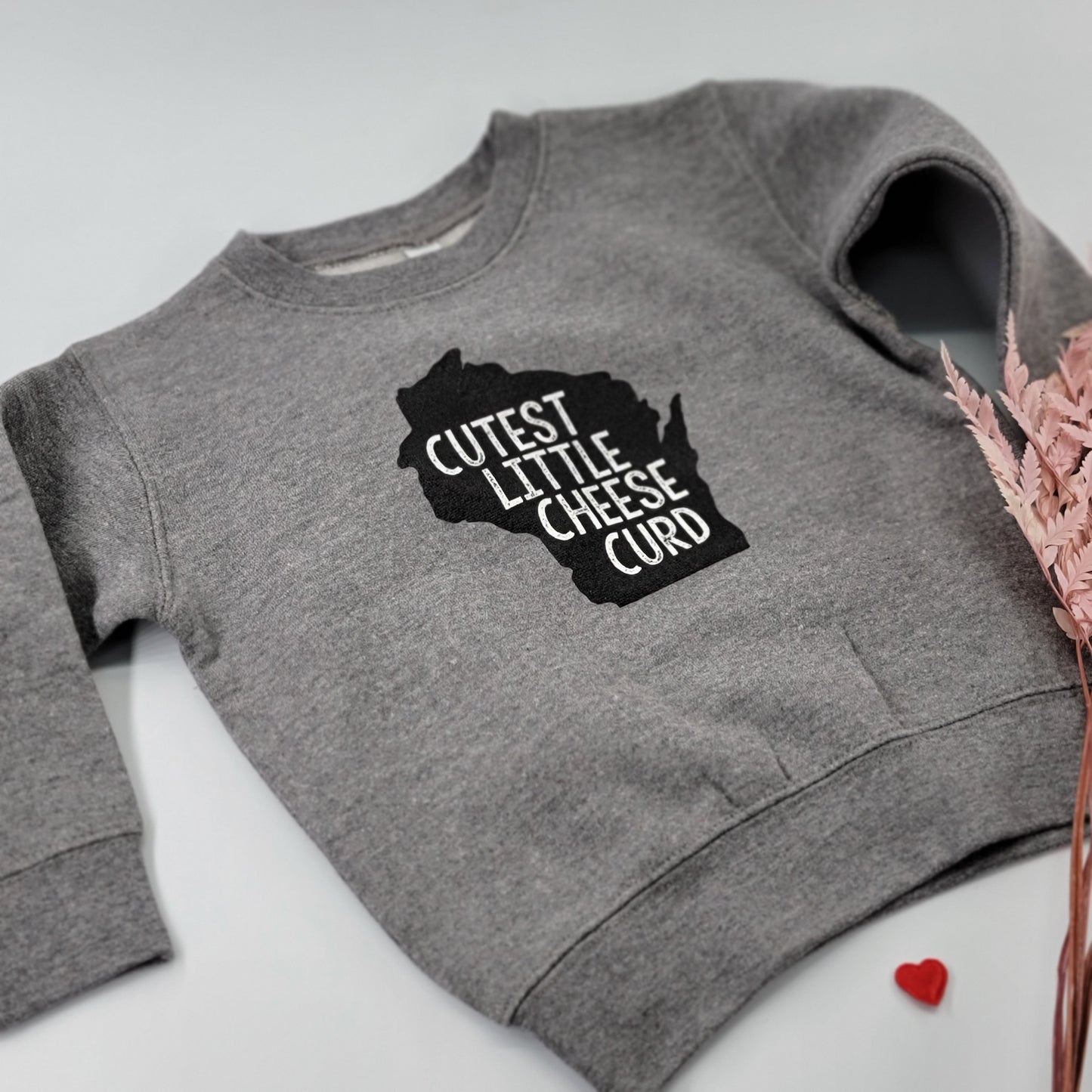 Cutest Little Cheese Curd Toddler Sweatshirt Grey color