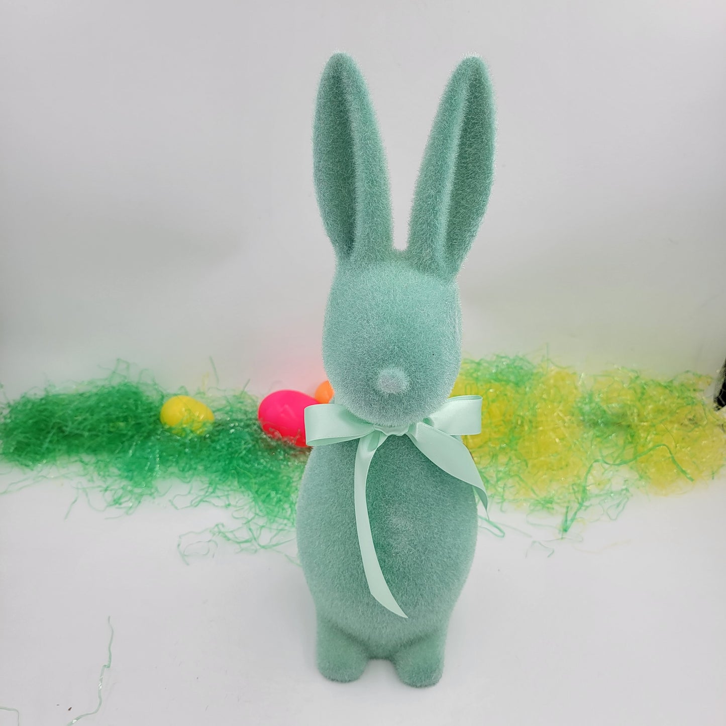 Flocked Large Button Nose Bunny - Glitterville