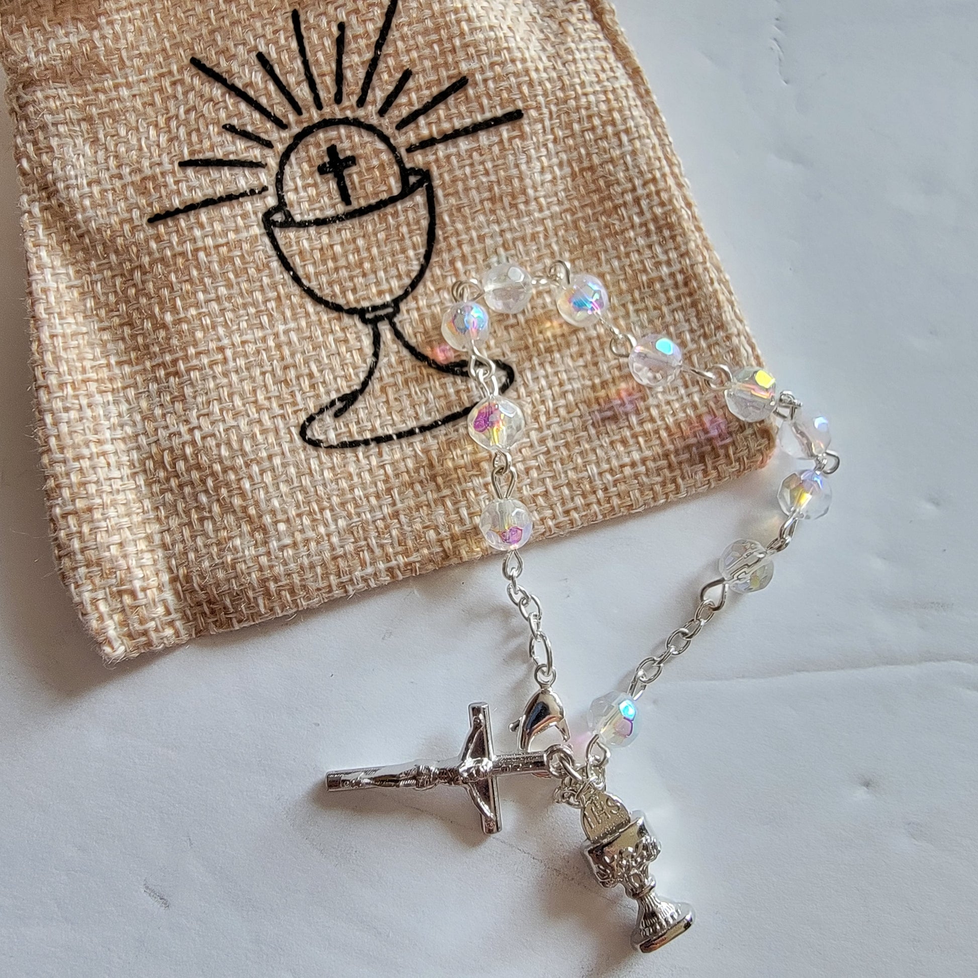 First holy Communion Rosary bracelet