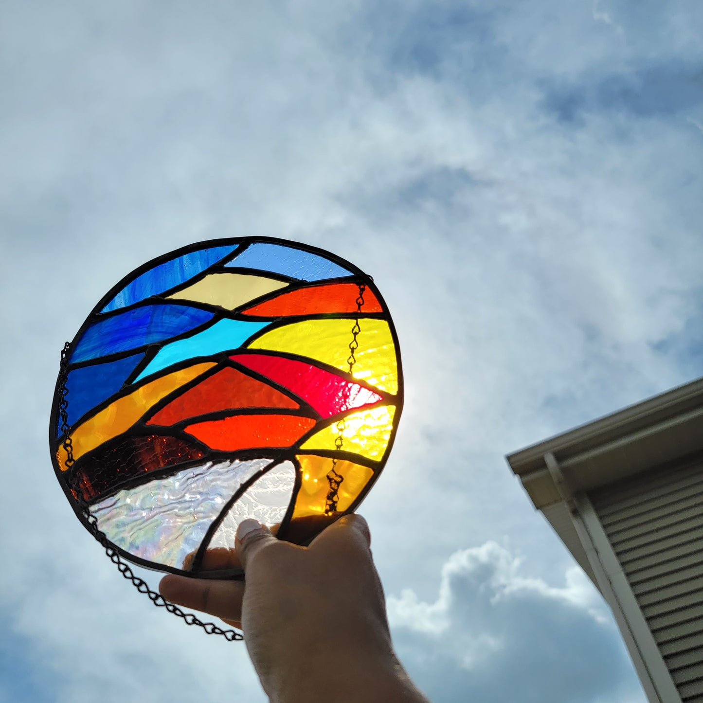 Stained glass round shape art