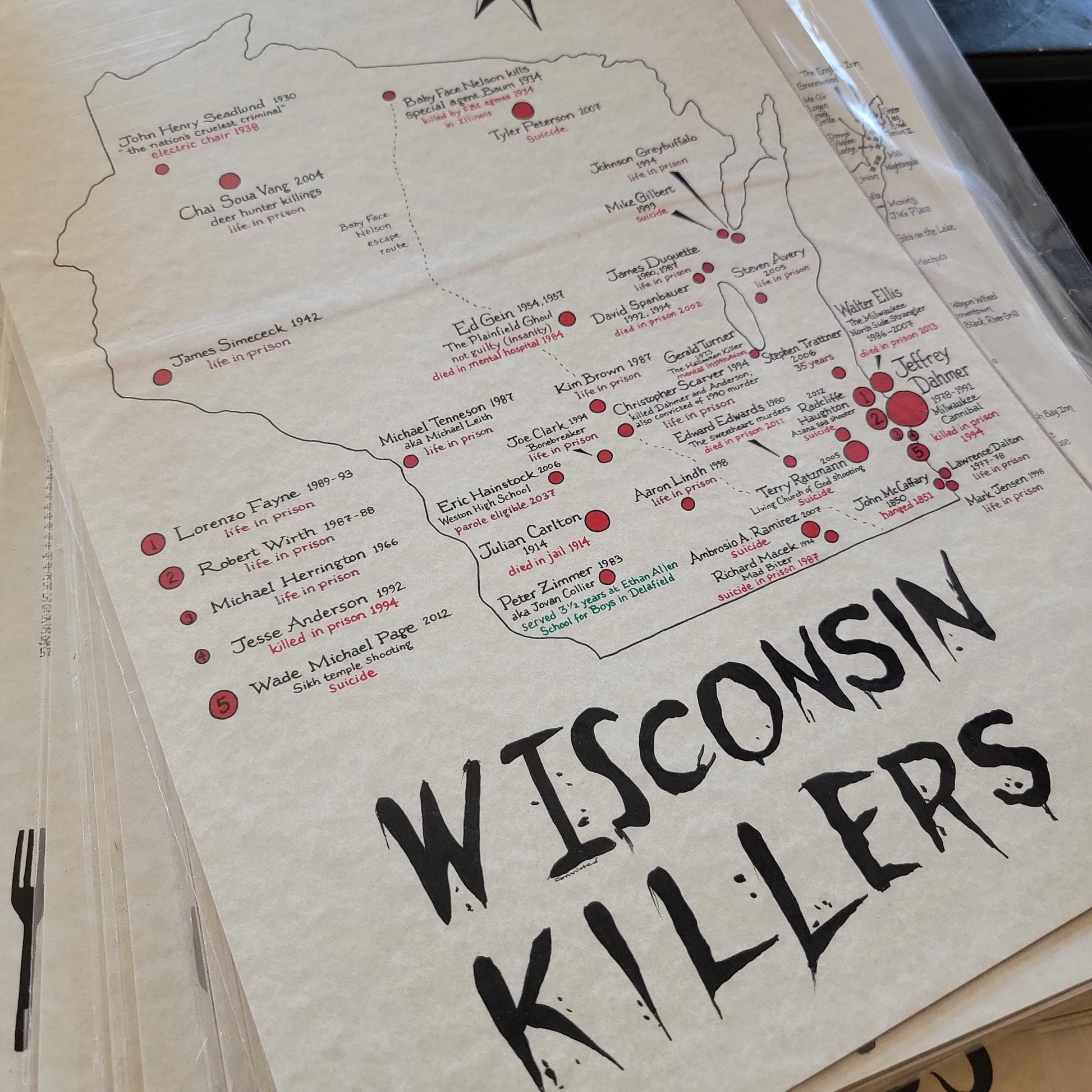 Wisconsin killers map
