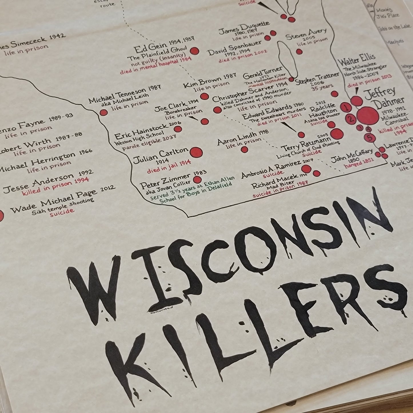 Wisconsin killers map