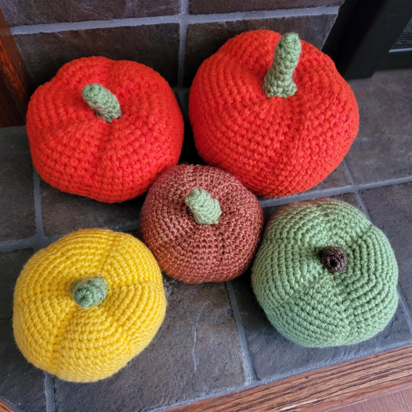 Rustic crochet pumpkins