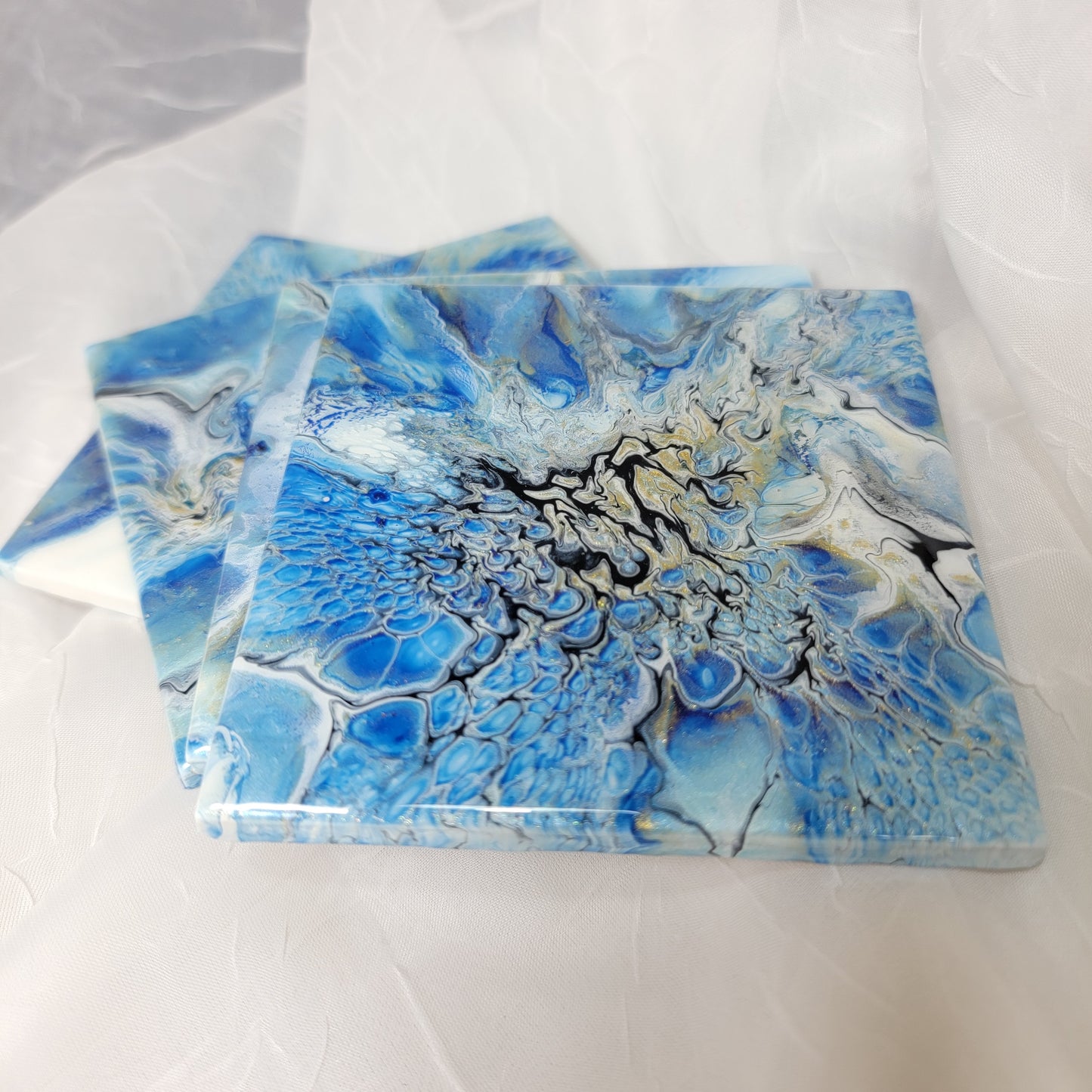 Beautiful Resin Marble Art Coasters - Food Safe