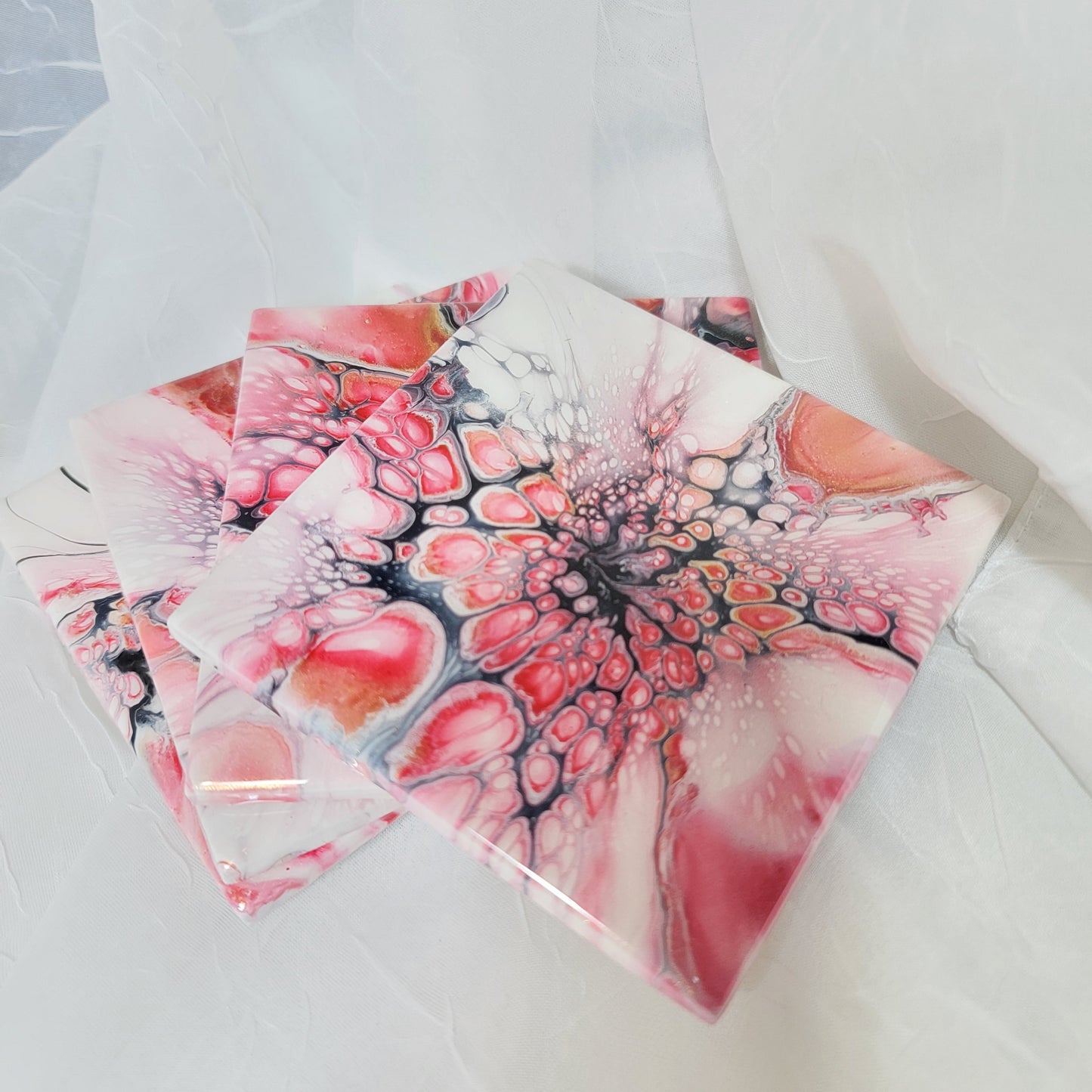 Beautiful Resin Marble Art Coasters - Food Safe