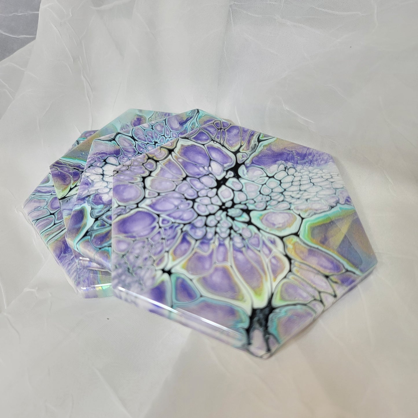 Beautiful Resin Marble Art Coasters - Food Safe