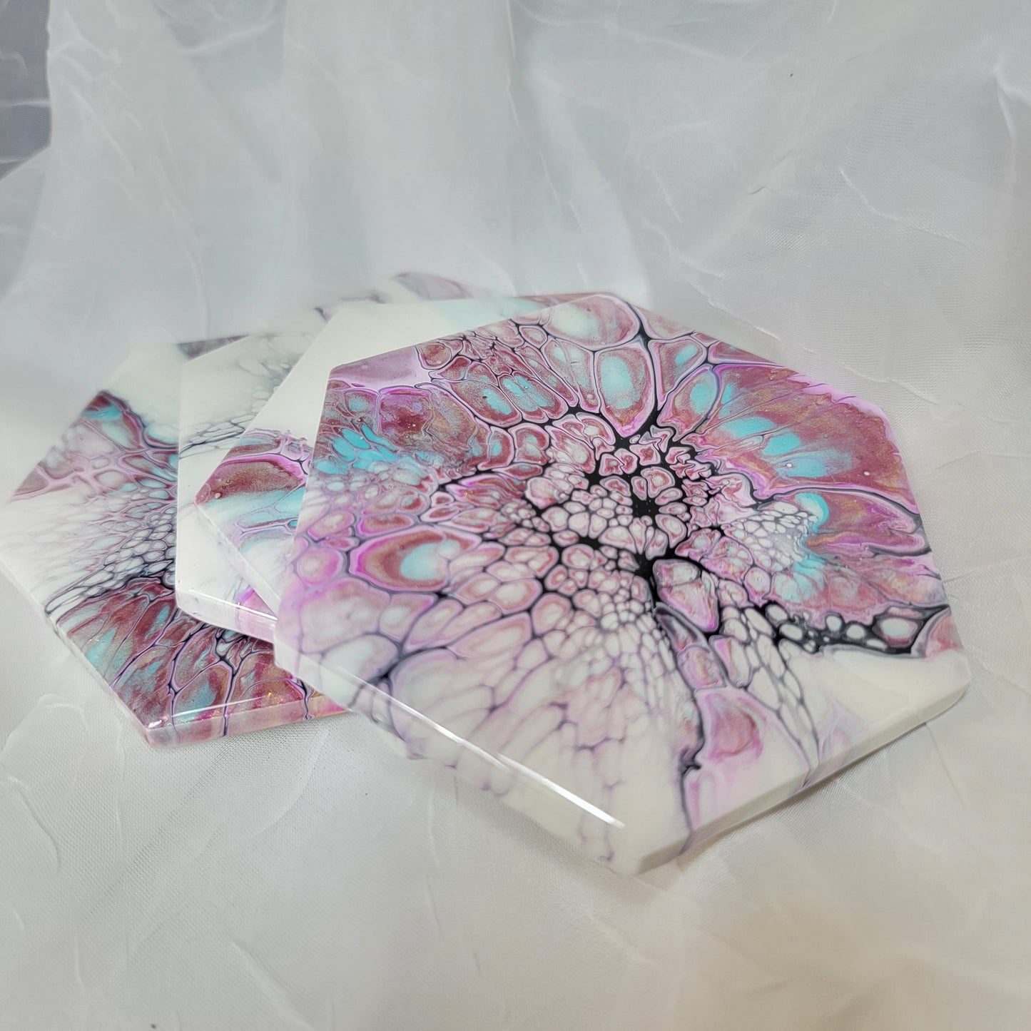 Beautiful Resin Marble Art Coasters - Food Safe