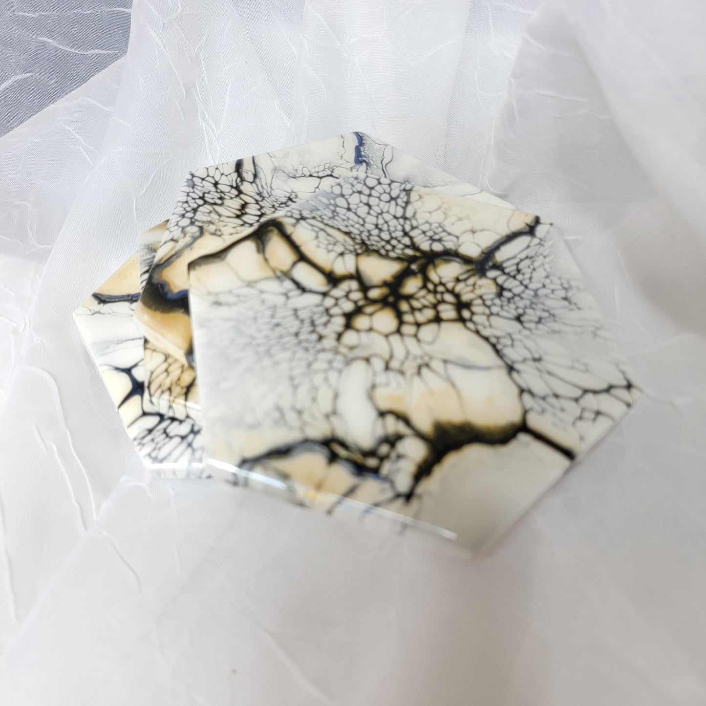 Beautiful Resin Marble Art Coasters - Food Safe