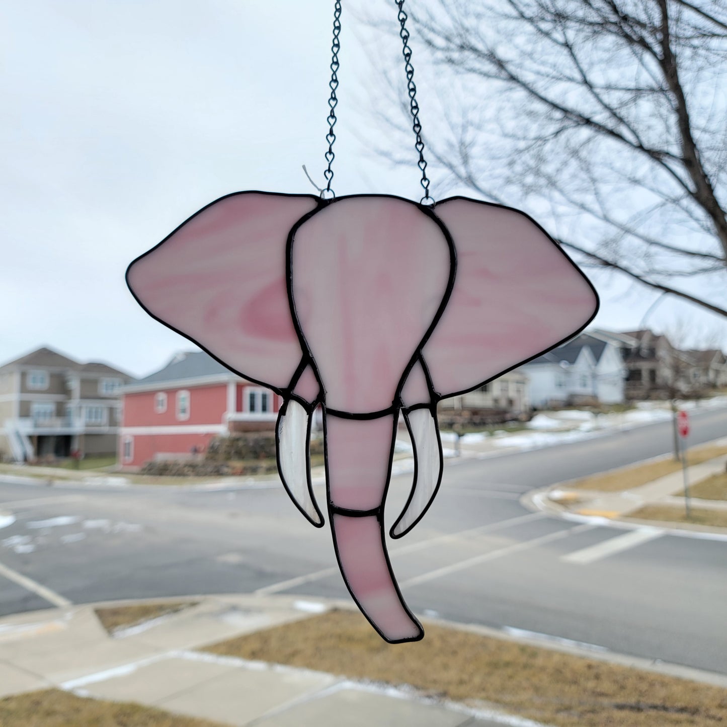 Elephant Stained Glass - Pink