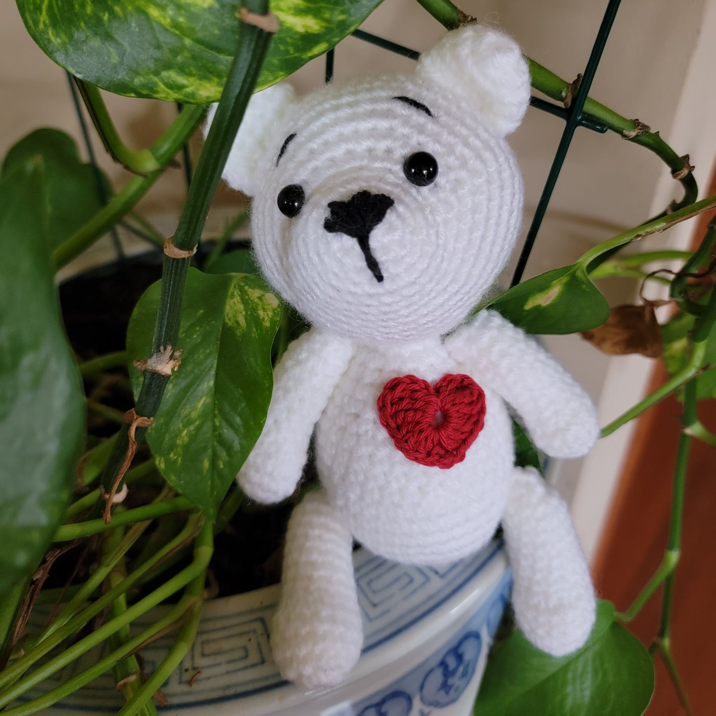Bear with Heart Knitted Toy