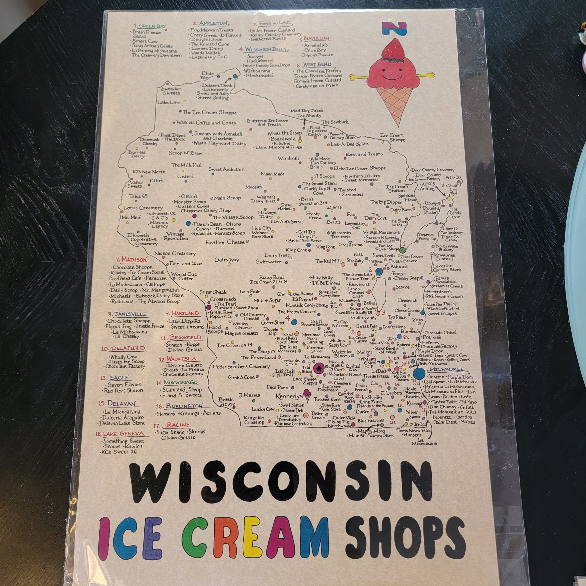 Wisconsin ice cream map
