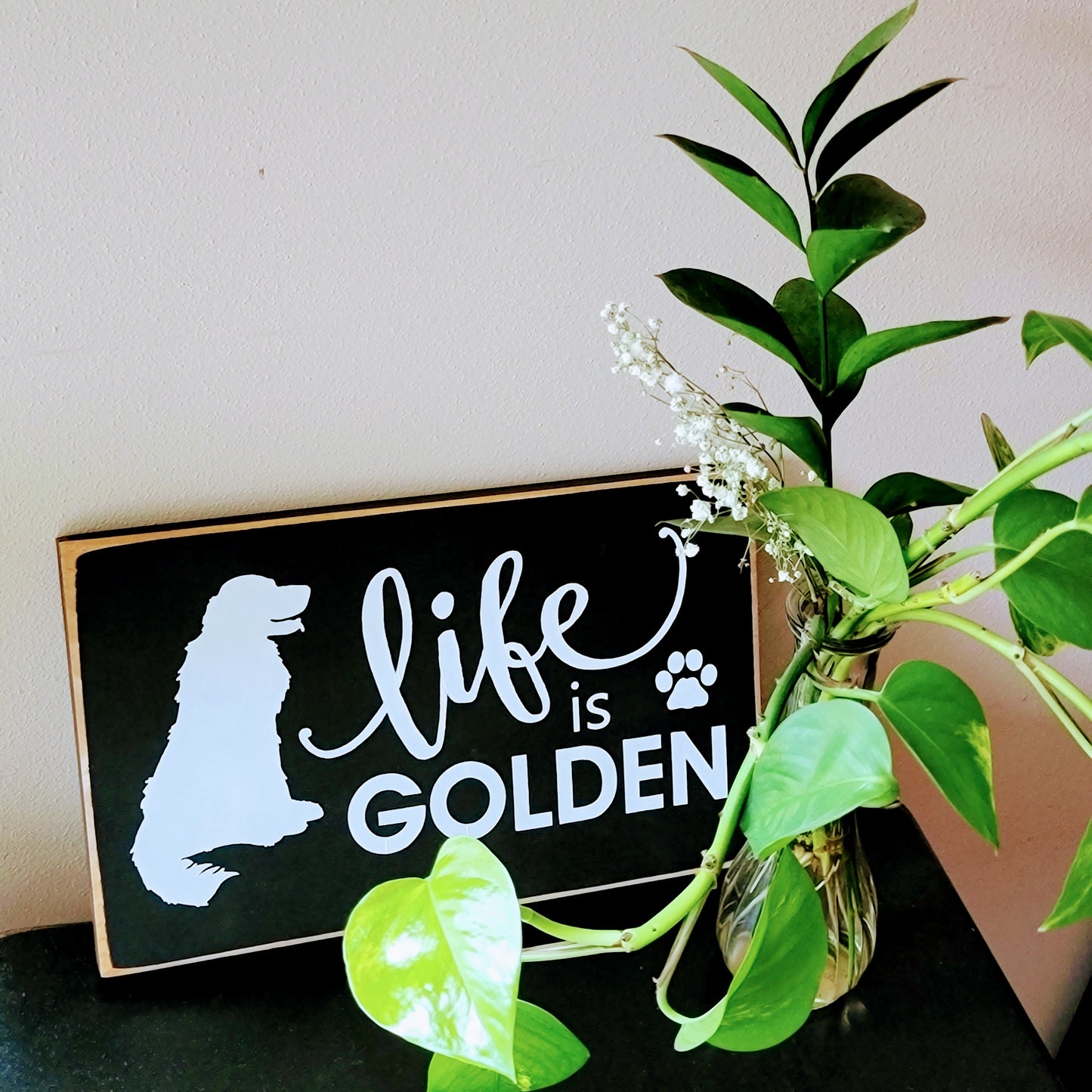 Wooden Sign : Life Is Golden