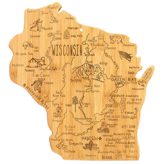 Destination Wisconsin State-Shaped Serving & Cutting Board