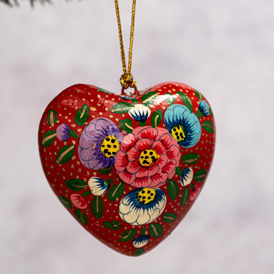 Red Floral Hanging Heart Valentine's Gift