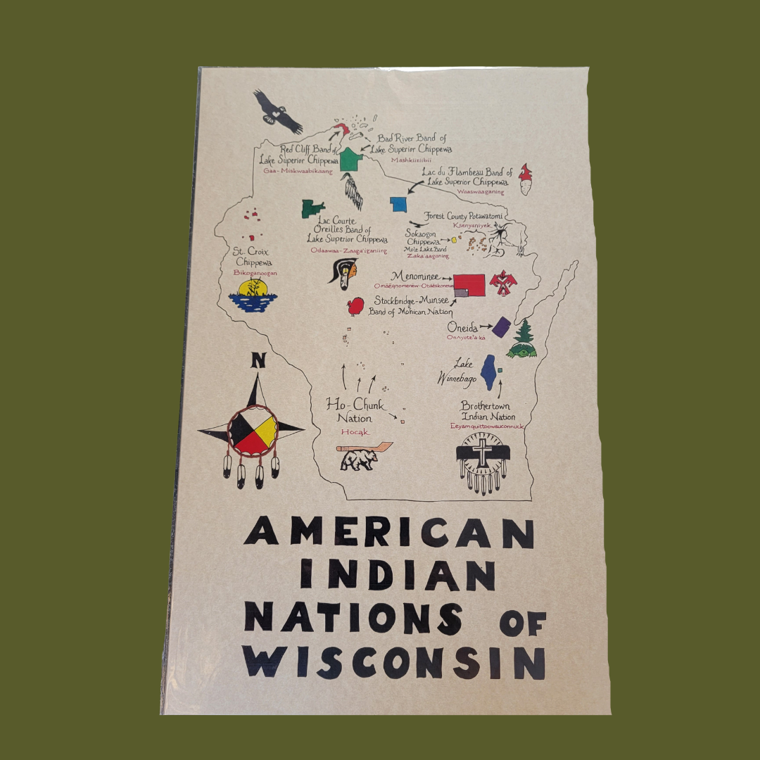 American Indian Nations of Wisconsin map