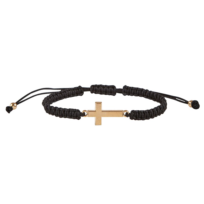 Adjustable Cross Bracelet black