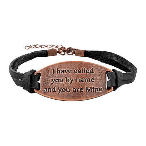 leather bracelet I have called you by name and you are mine