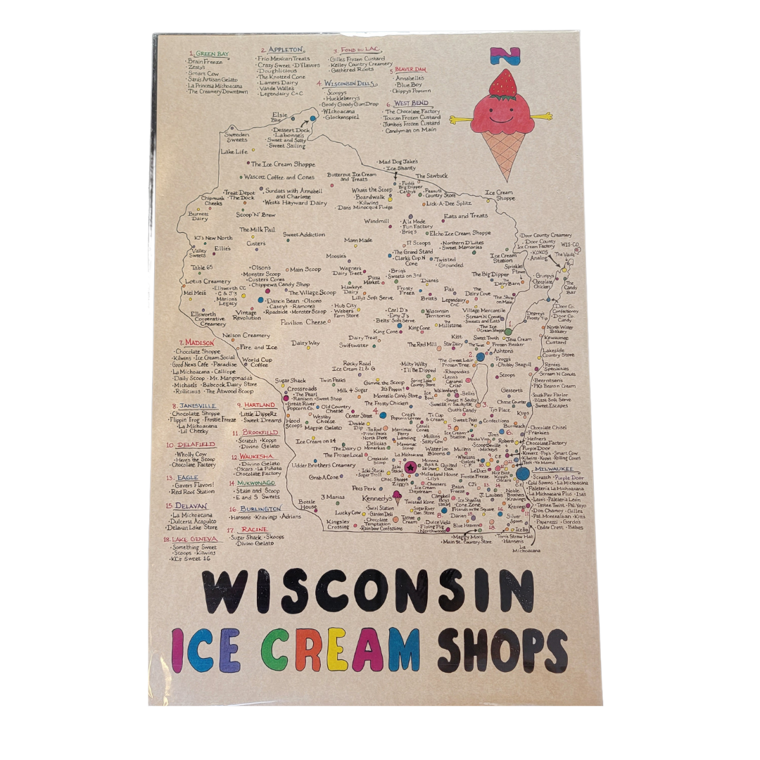 Wisconsin ice cream shops list map