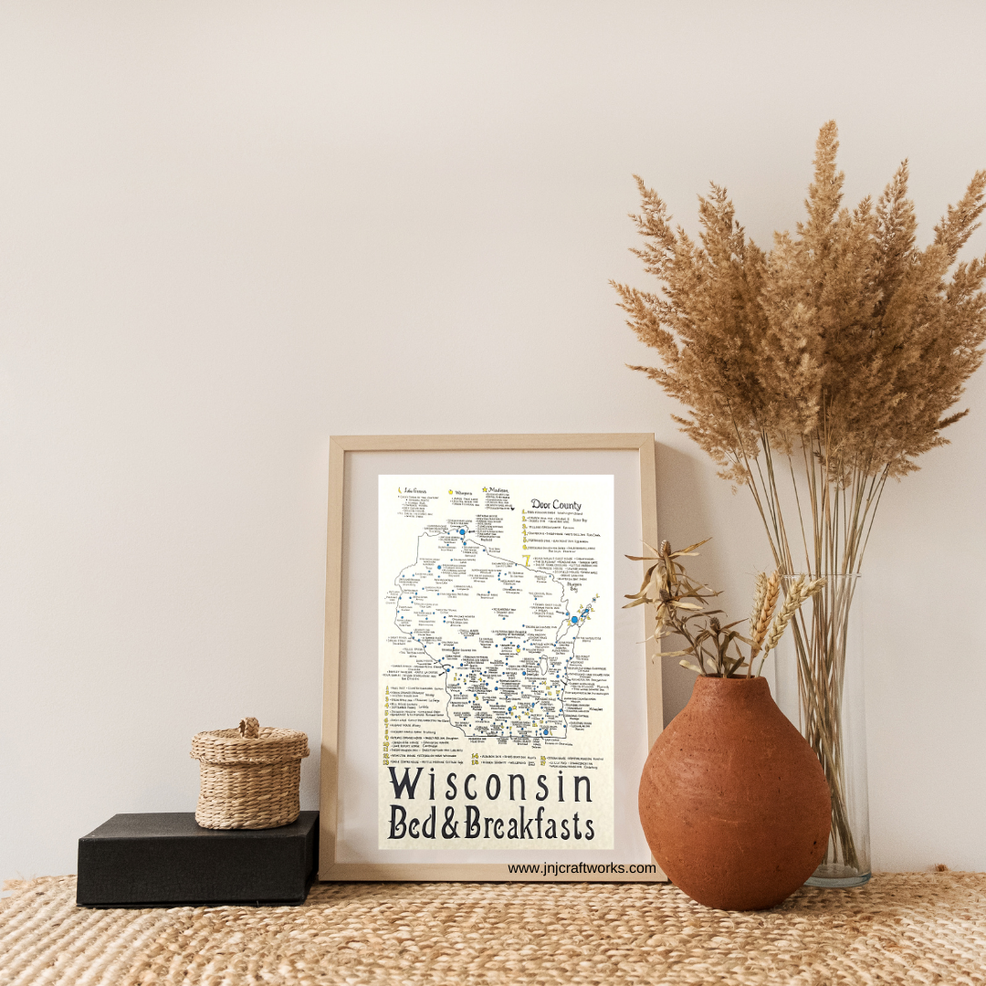 Wisconsin bed and breakfast place map