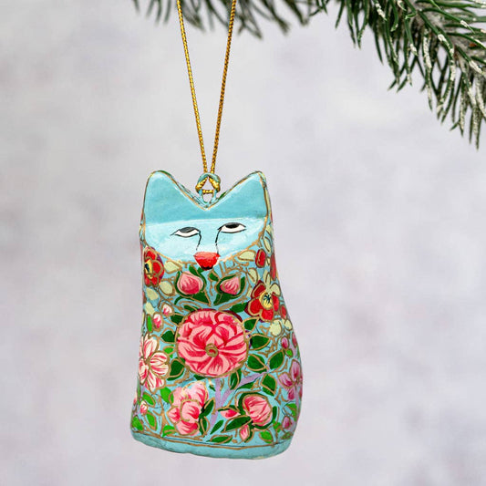 Blue Painted Cat Hanging