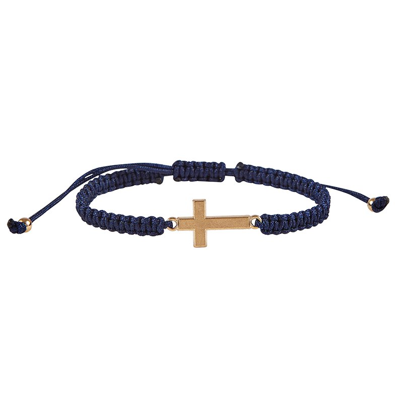 Adjustable Cross Bracelet blue