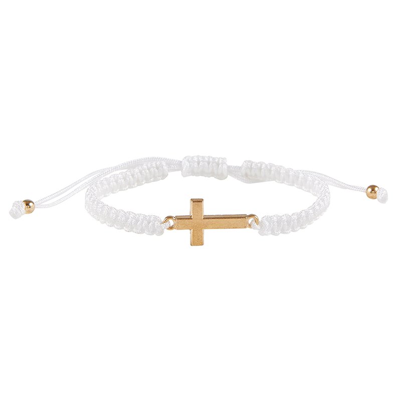 Adjustable Cross Bracelet white
