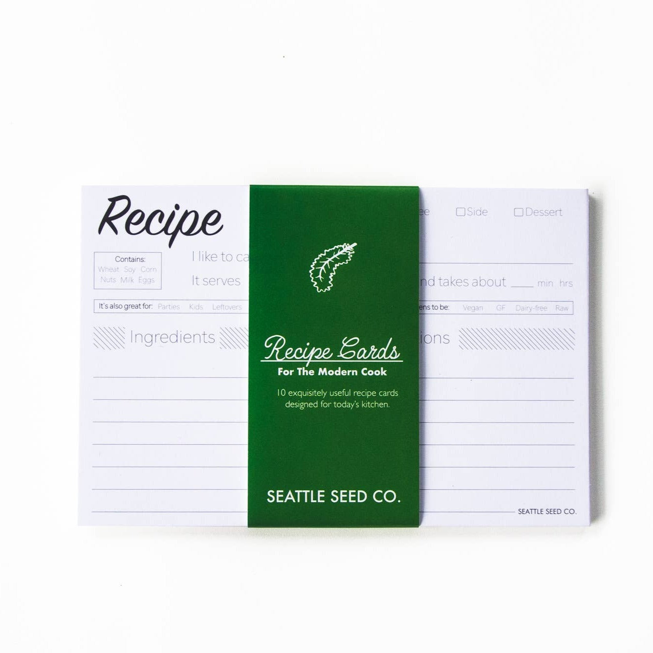 modern recipe card set